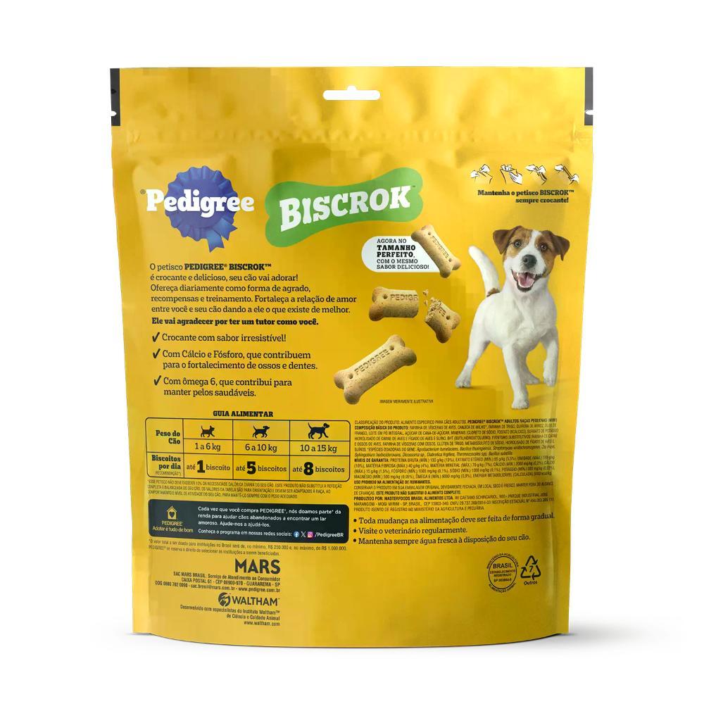 Biscoito Pedigree Biscrok para Cães Adultos Raças Pequenas Leite - 3