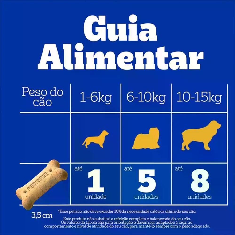 Biscoito Pedigree Biscrok para Cães Adultos Raças Pequenas Leite - 10