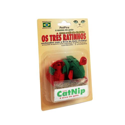 Brinquedo Três Ratinhos com CatNip PetPira