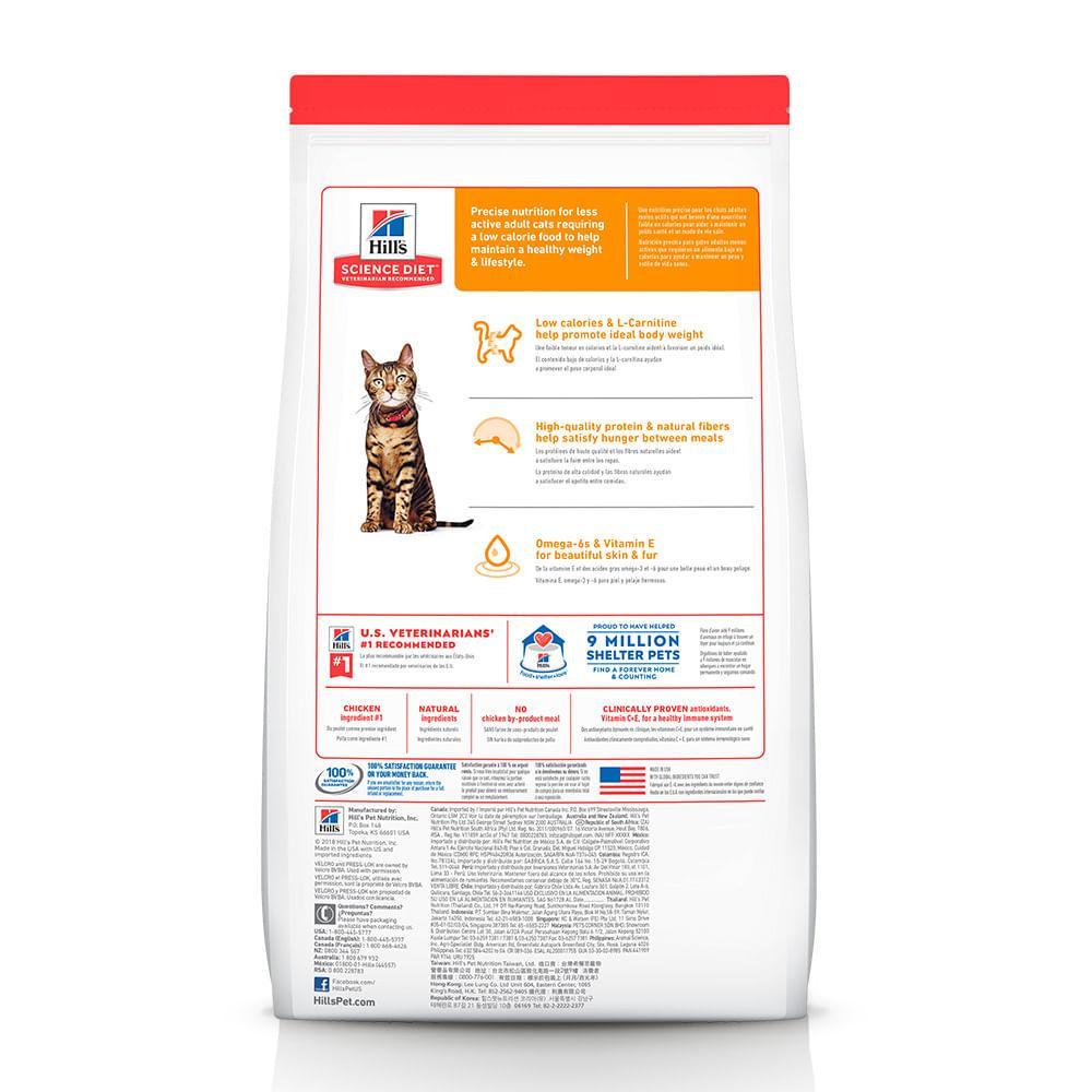 Ração Hill's Science Diet Light com Baixas Calorias Gatos Adultos Sabor Frango - 8