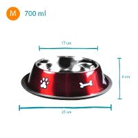 Comedouro Inox Rubber Print Vermelho Jambo - 4