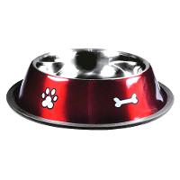 Comedouro Inox Rubber Print Vermelho Jambo - 2