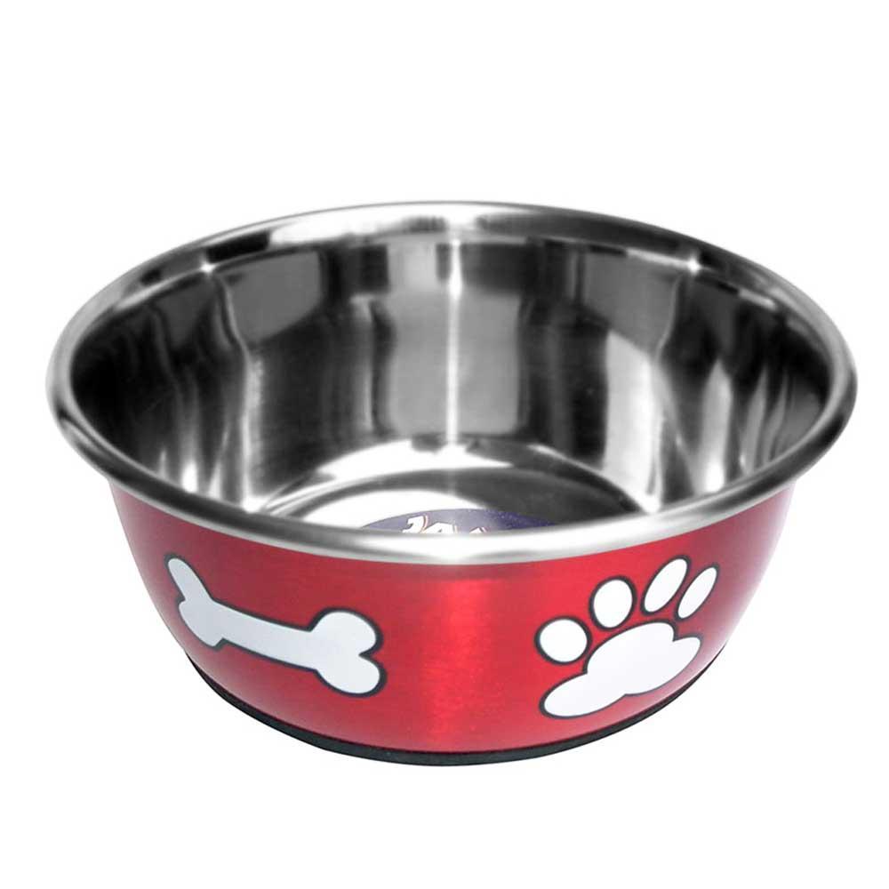 Comedouro Metálico Vermelho Jambo - 1