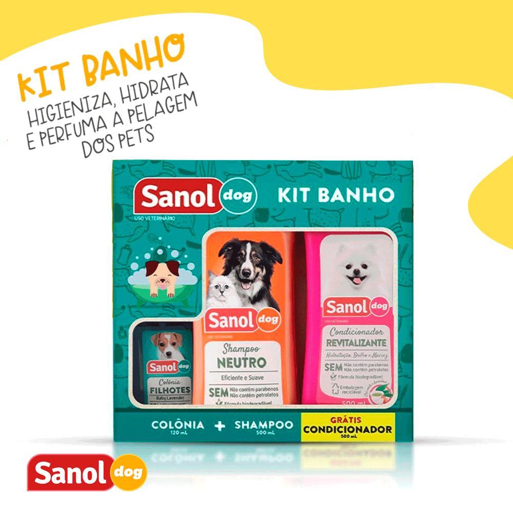 Kit Banho Sanol Dog Shampoo, Condicionador e Colônia - 10