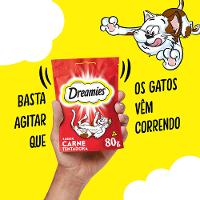 Petisco Dreamies para Gatos Adultos Carne Tentadora - 10