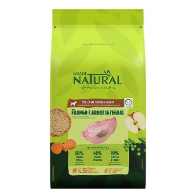 Ração Guabi Natural Cães Sênior Porte Médio e Grande Frango e Arroz Integral