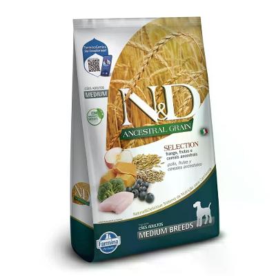 Ração N&amp;D Ancestral Grain Selection Cães Adultos Raças Médias