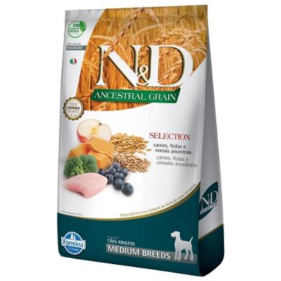 Ração N&amp;D Ancestral Grain Selection Cães Adultos Raças Médias