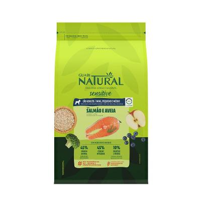 Ração Guabi Natural Cães Adultos Sensitive Raças Mini, Pequeno e Médio Salmão e Aveia