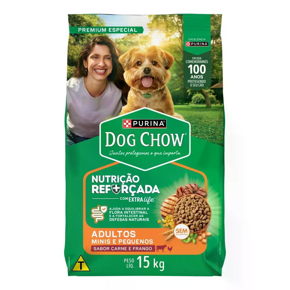 Ração Dog Chow Cães Adultos Minis e Pequenos Carne, Frango e Arroz - 1