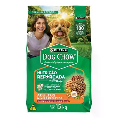 Ração Dog Chow Cães Adultos Minis e Pequenos Carne, Frango e Arroz