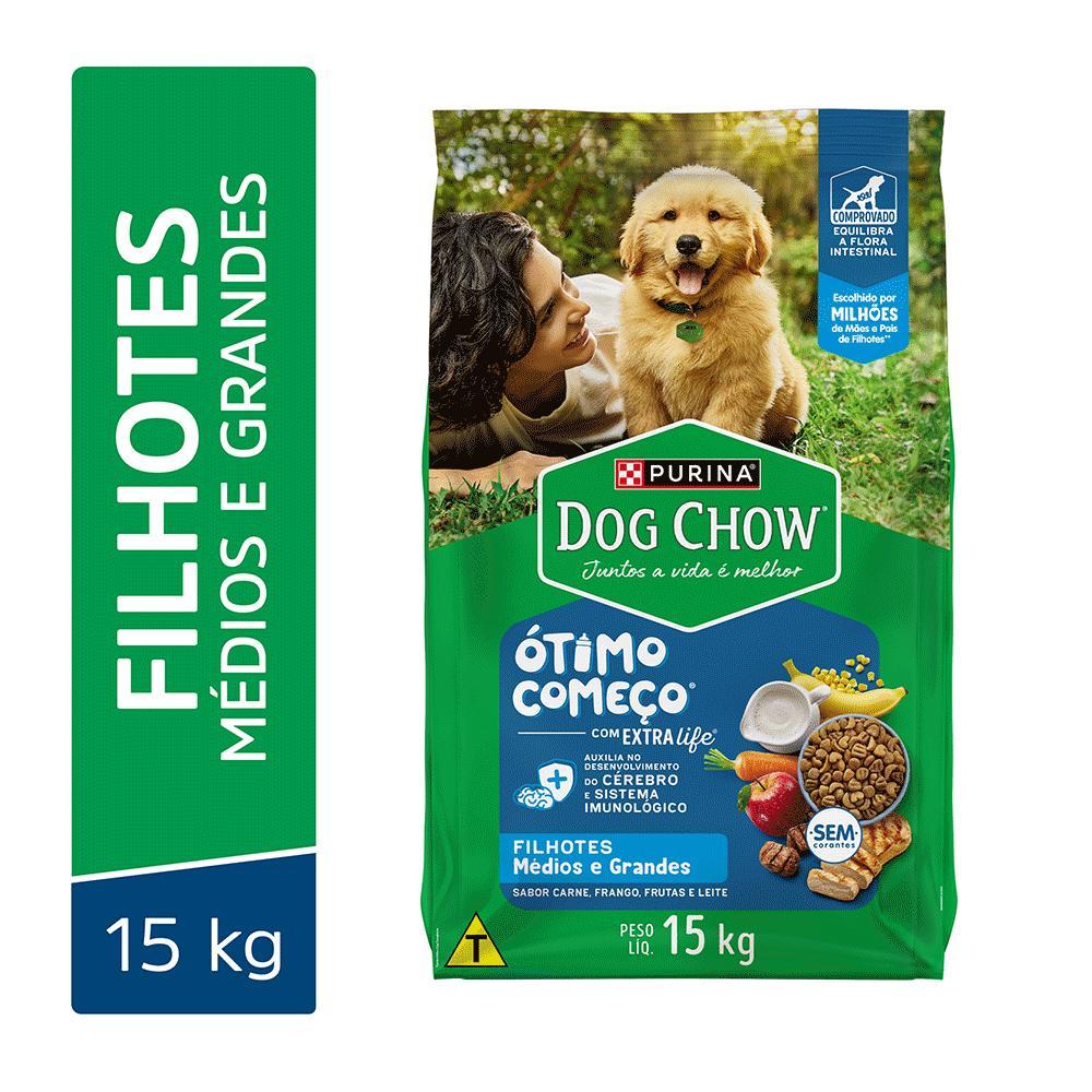 Ração Dog Chow Cães Filhotes Médios e Grandes Carne, Frango e Arroz - 2