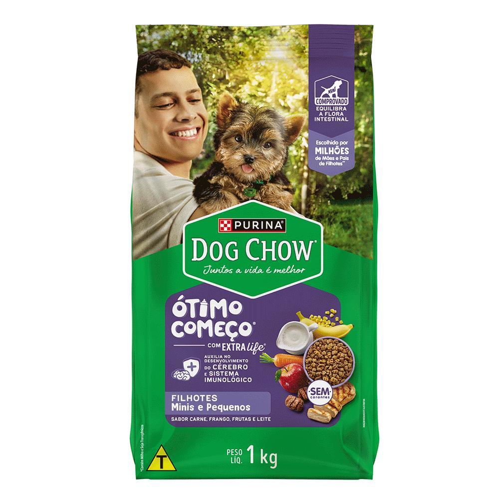 Ração Dog Chow Cães Filhotes Minis e Pequenos Carne, Frango e Arroz - 1