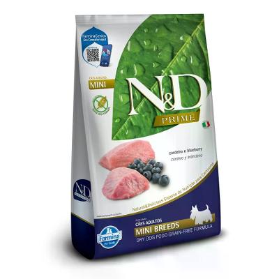 Ração N&amp;D Prime Cães Adultos Mini Cordeiro e Blueberry