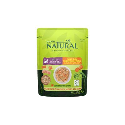 Ração Úmida Guabi Natural Gatos Castrado Salmão e Frango