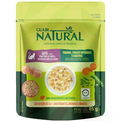 Ração Úmida Guabi Natural Gatos Frango, Cereais e Vegetais