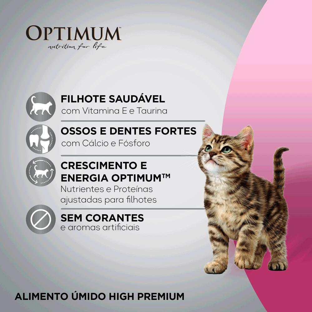 Ração Úmida Optimum Sachê Gatos Filhotes Frango - 6