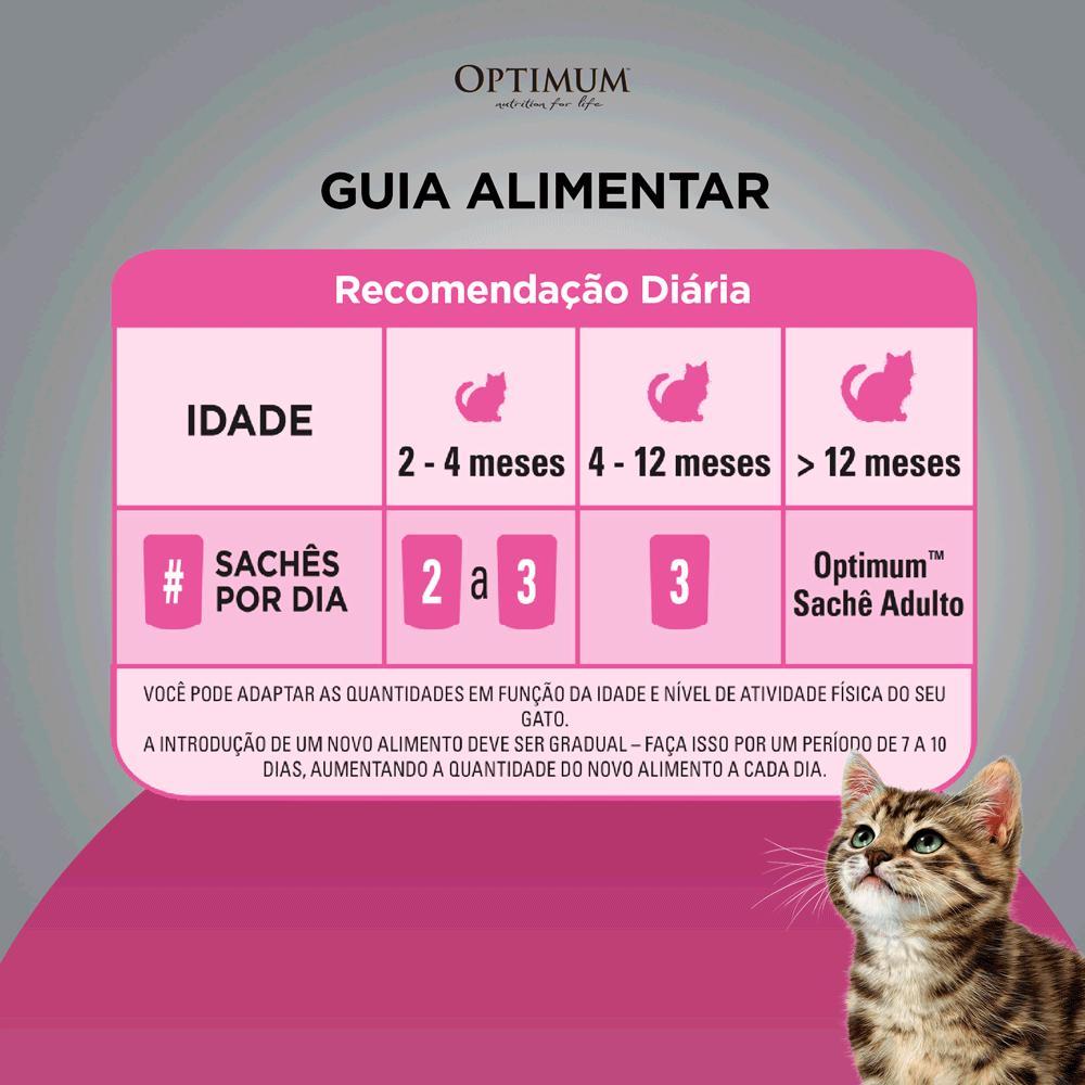 Ração Úmida Optimum Sachê Gatos Filhotes Frango - 8
