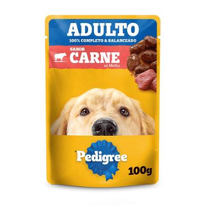 Ração Úmida Pedigree Sachê Cães Adultos Carne ao Molho