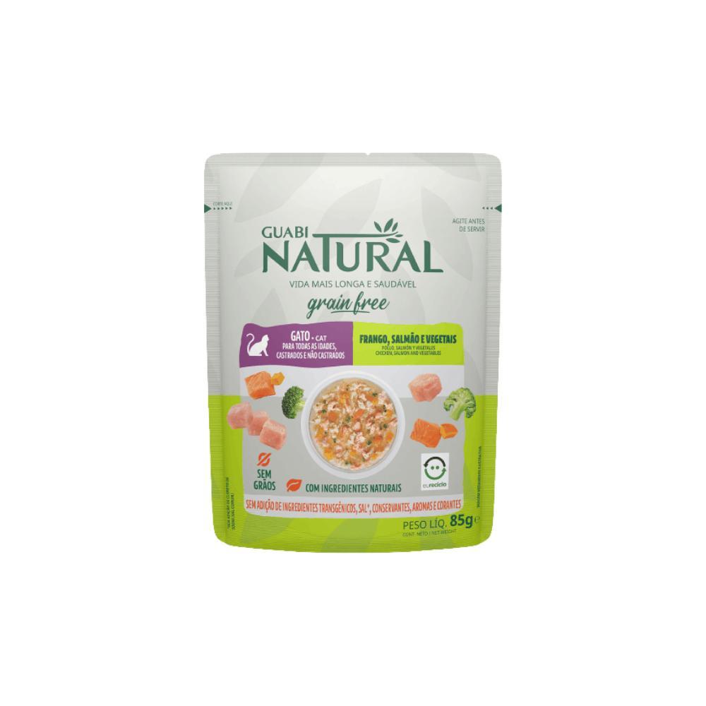 Ração Úmida Guabi Natural Grain Free Gatos Castrado Salmão e Frango - 1