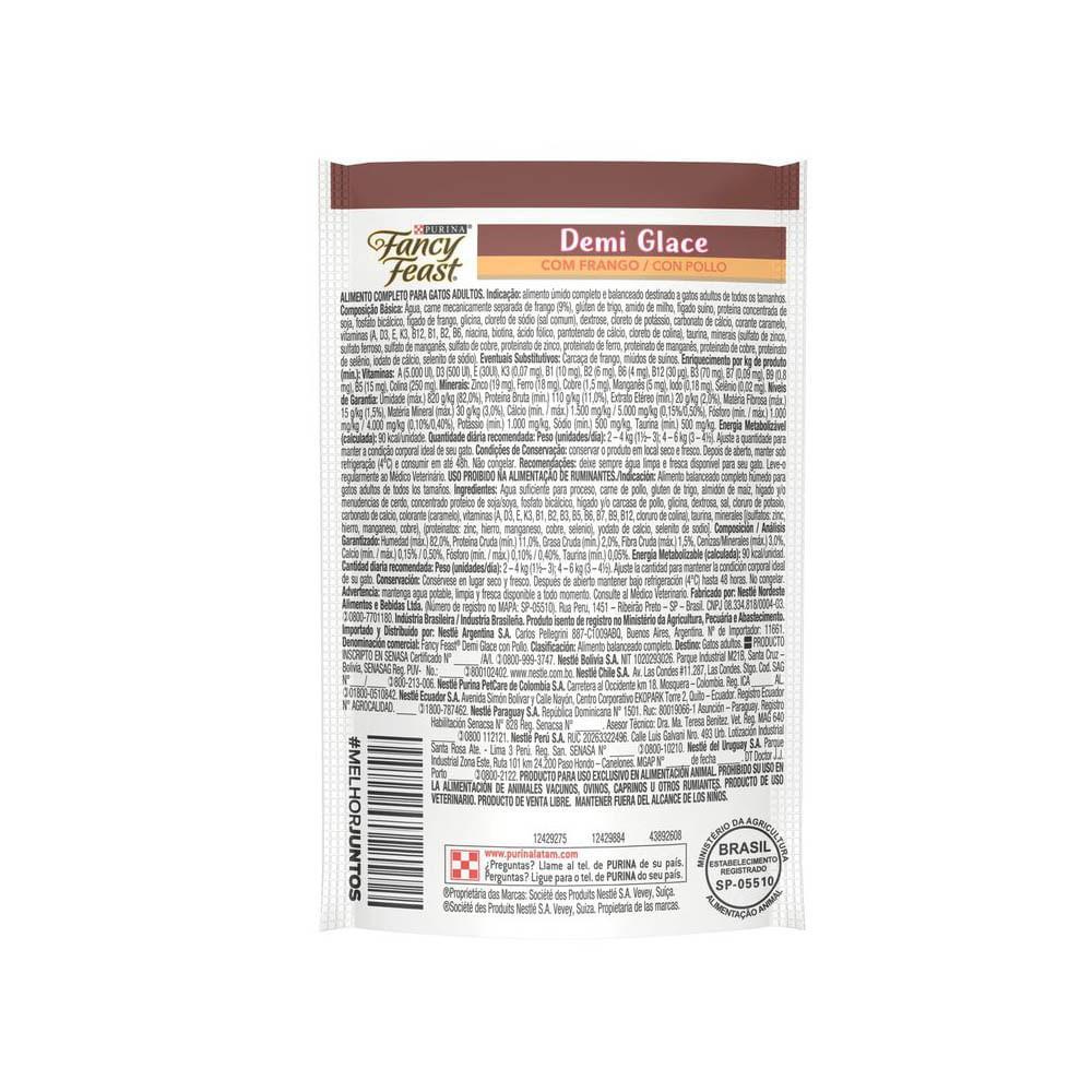 Ração Úmida Fancy Feast Demi Glace Frango - 6