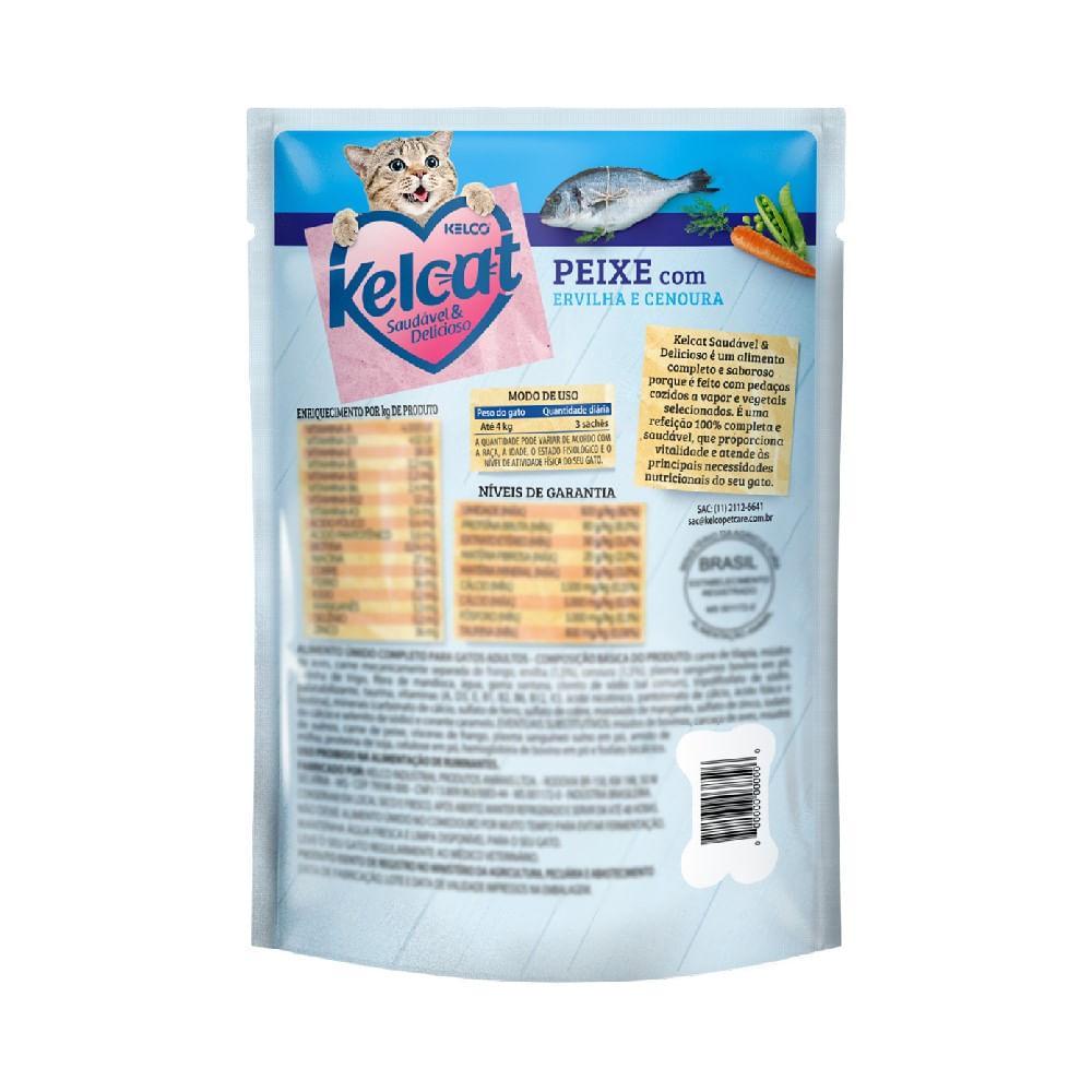 Ração Úmida Kelcat Peixe com Ervilha e Cenoura - 3