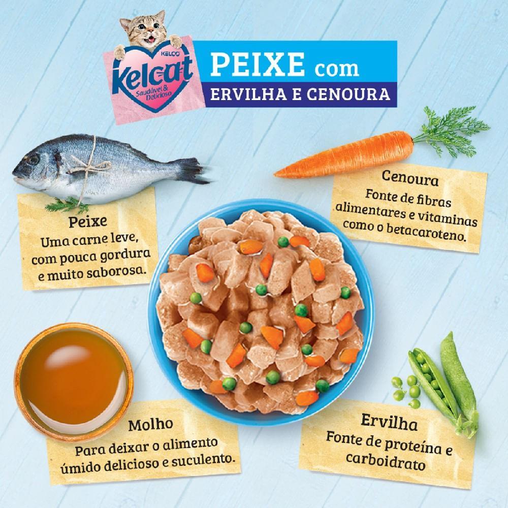 Ração Úmida Kelcat Peixe com Ervilha e Cenoura - 5