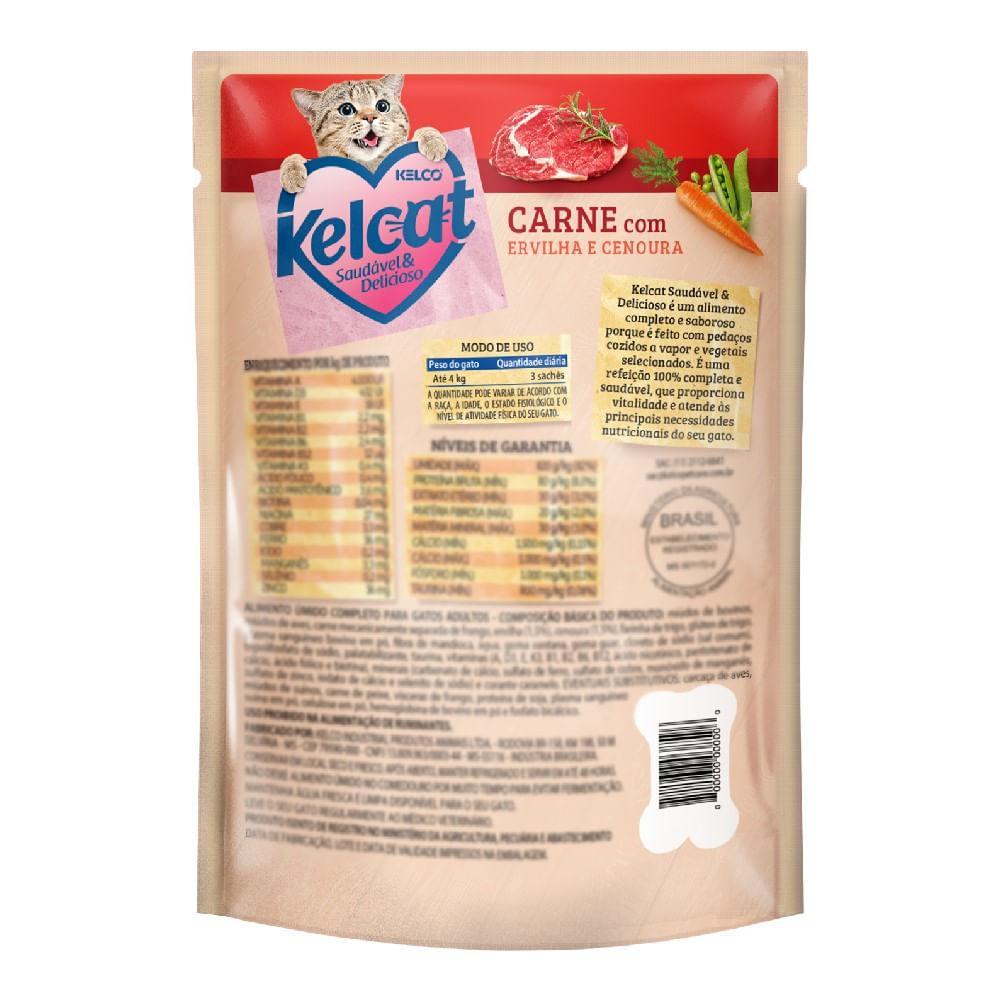 Ração Úmida Kelcat Carne com Ervilha e Cenoura - 3