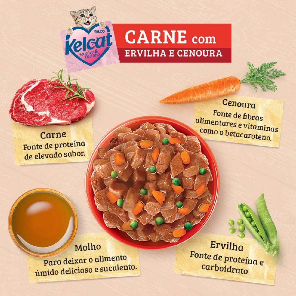 Ração Úmida Kelcat Carne com Ervilha e Cenoura - 6
