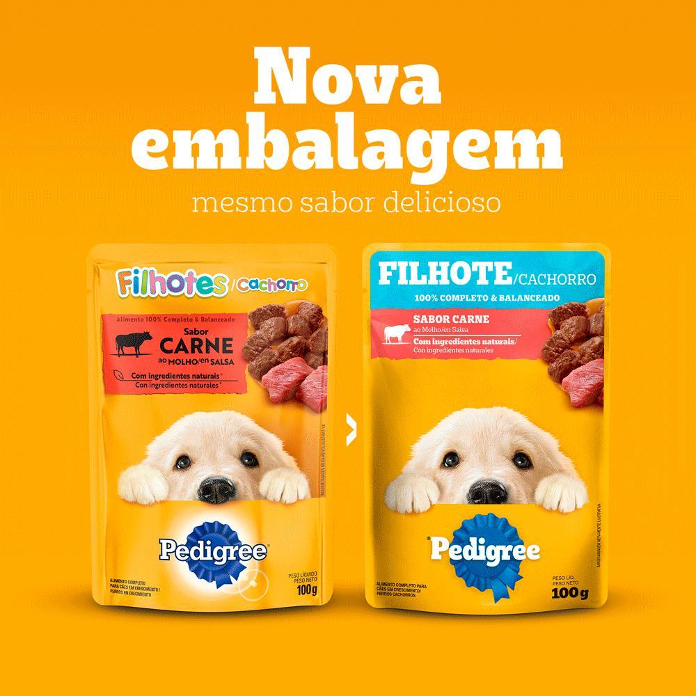 Ração Úmida Pedigree Sachê Cães Filhotes Carne ao Molho - 2