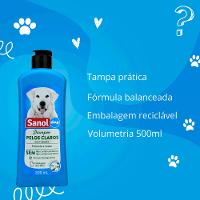 Shampoo Pelos Claros Cães e Gatos Sanol - 7