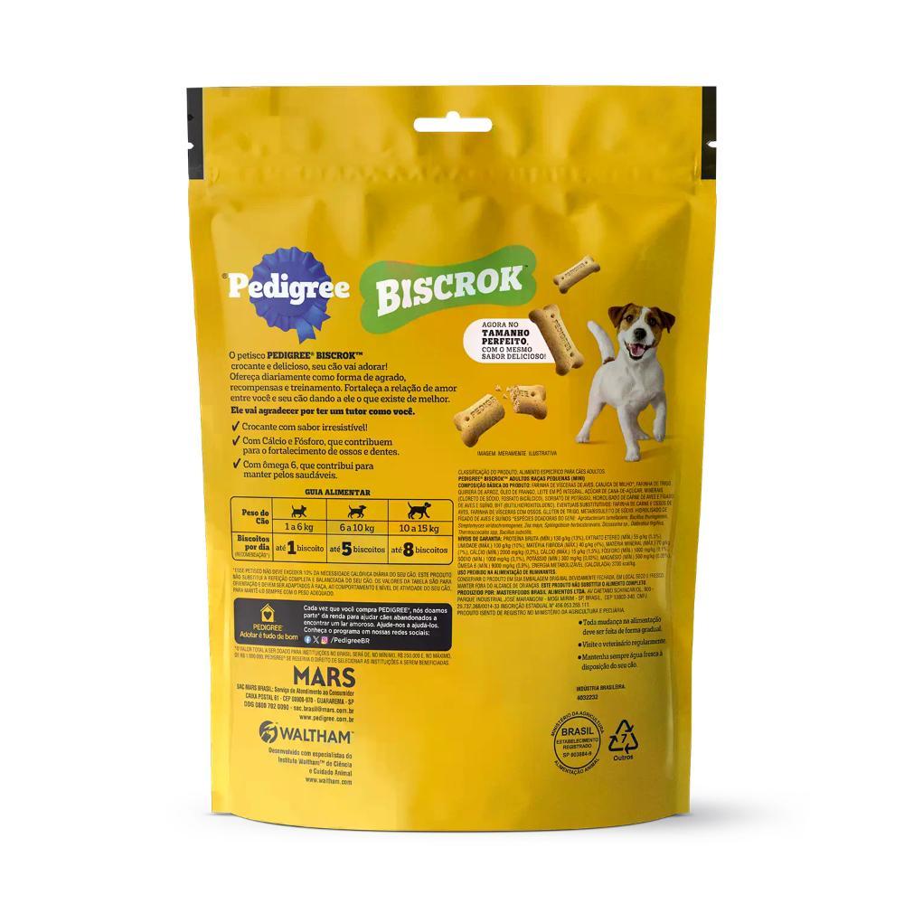 Biscoito Pedigree Biscrok para Cães Adultos Raças Pequenas Leite - 3