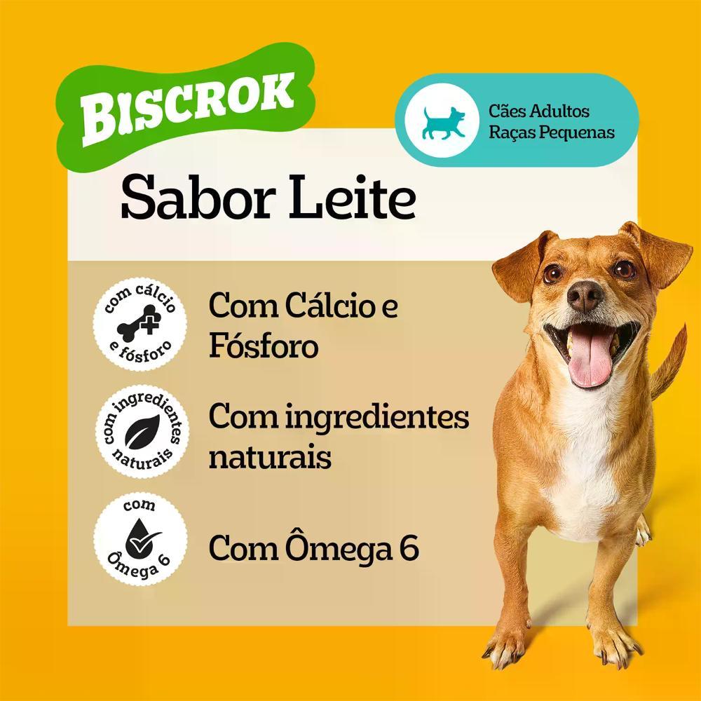 Biscoito Pedigree Biscrok para Cães Adultos Raças Pequenas Leite - 6