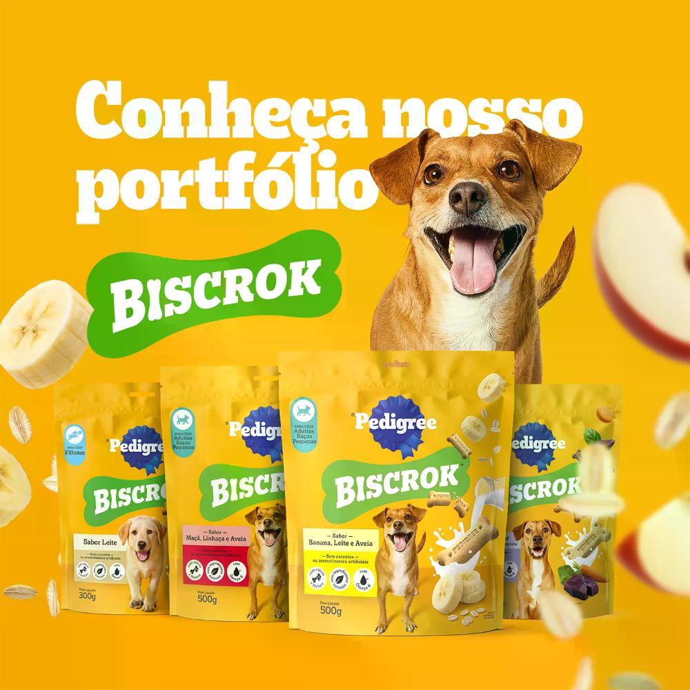 Biscoito Pedigree Biscrok para Cães Adultos Raças Pequenas Leite - 9