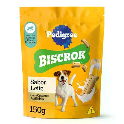Biscoito Pedigree Biscrok para Cães Adultos Raças Pequenas Leite