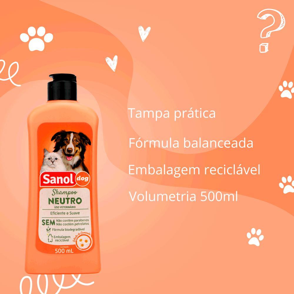 Shampoo Neutro Cães e Gatos Sanol - 5