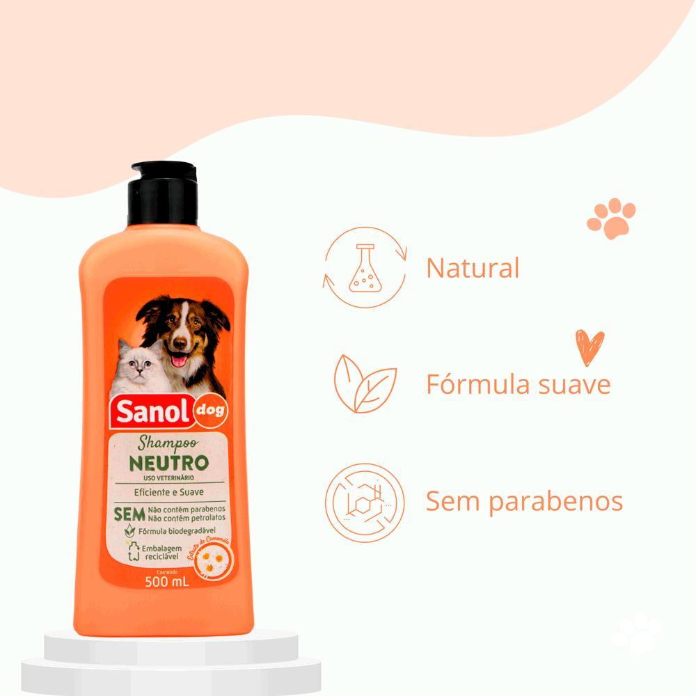 Shampoo Neutro Cães e Gatos Sanol - 8