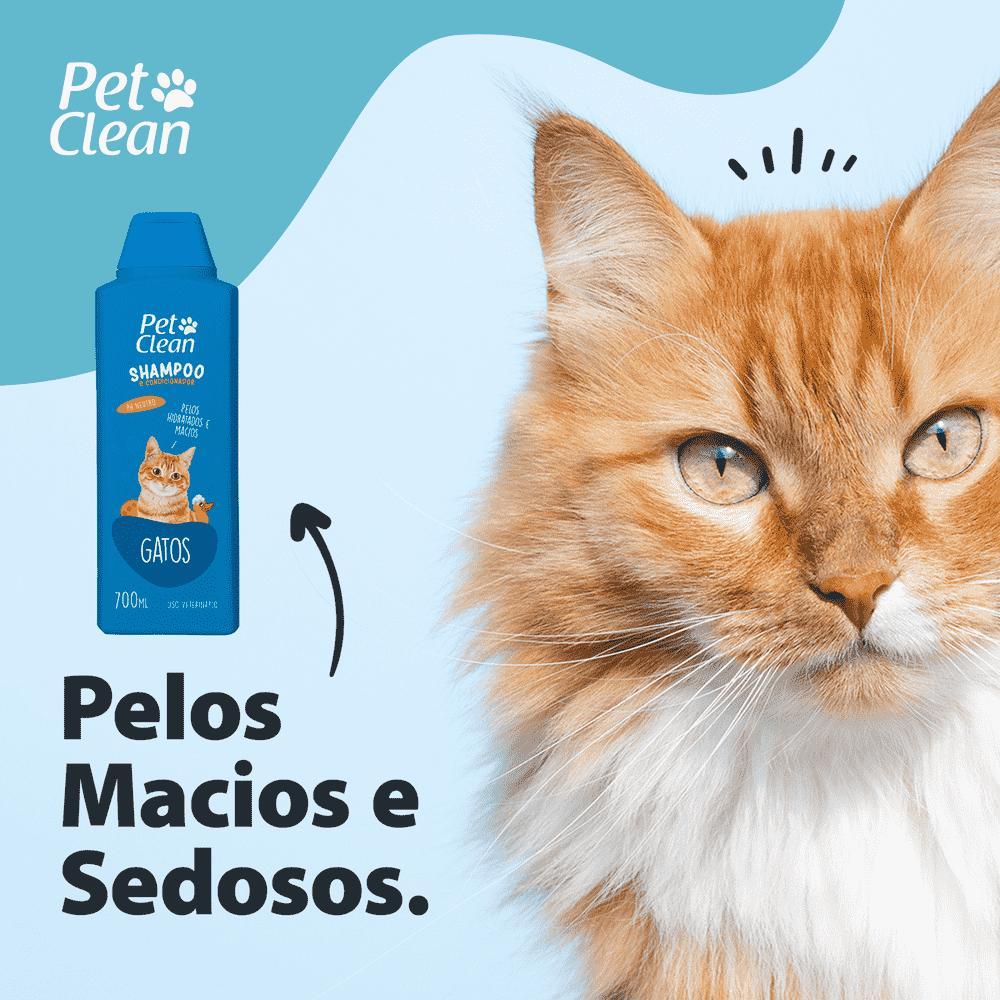 Shampoo Gatos 2 em 1 Pet Clean - 3