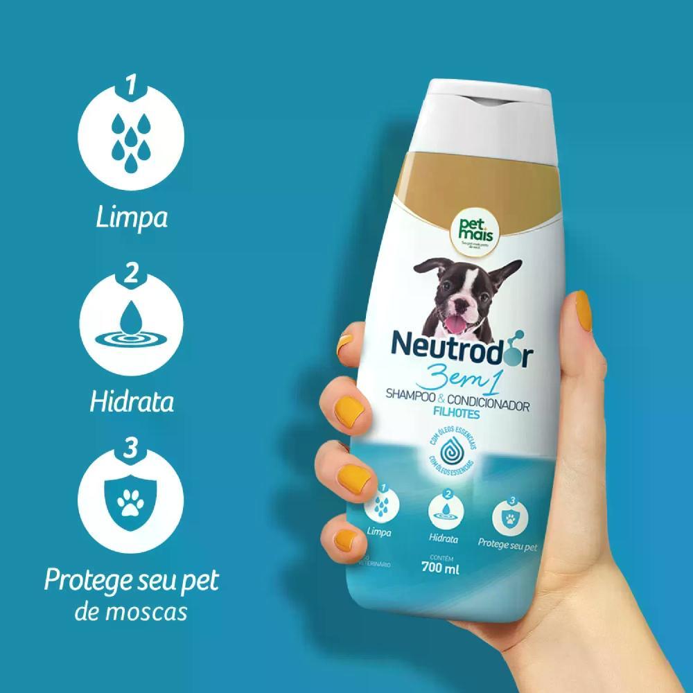 Shampoo e Condicionador 3 em 1 para Filhotes Neutrodor Petmais - 3