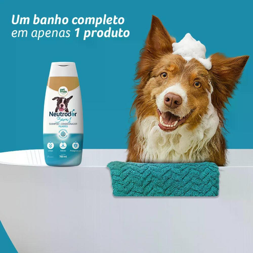 Shampoo e Condicionador 3 em 1 para Filhotes Neutrodor Petmais - 4