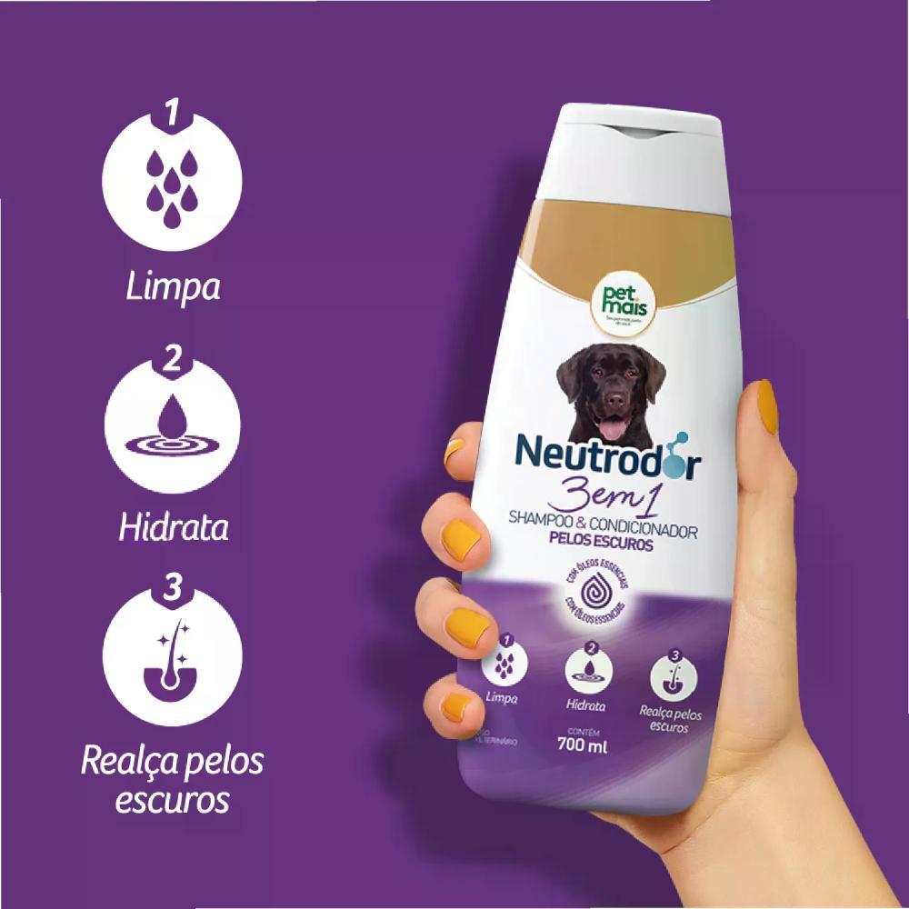 Shampoo e Condicionador 3 em 1 para Pelos Escuros Neutrodor Petmais - 3