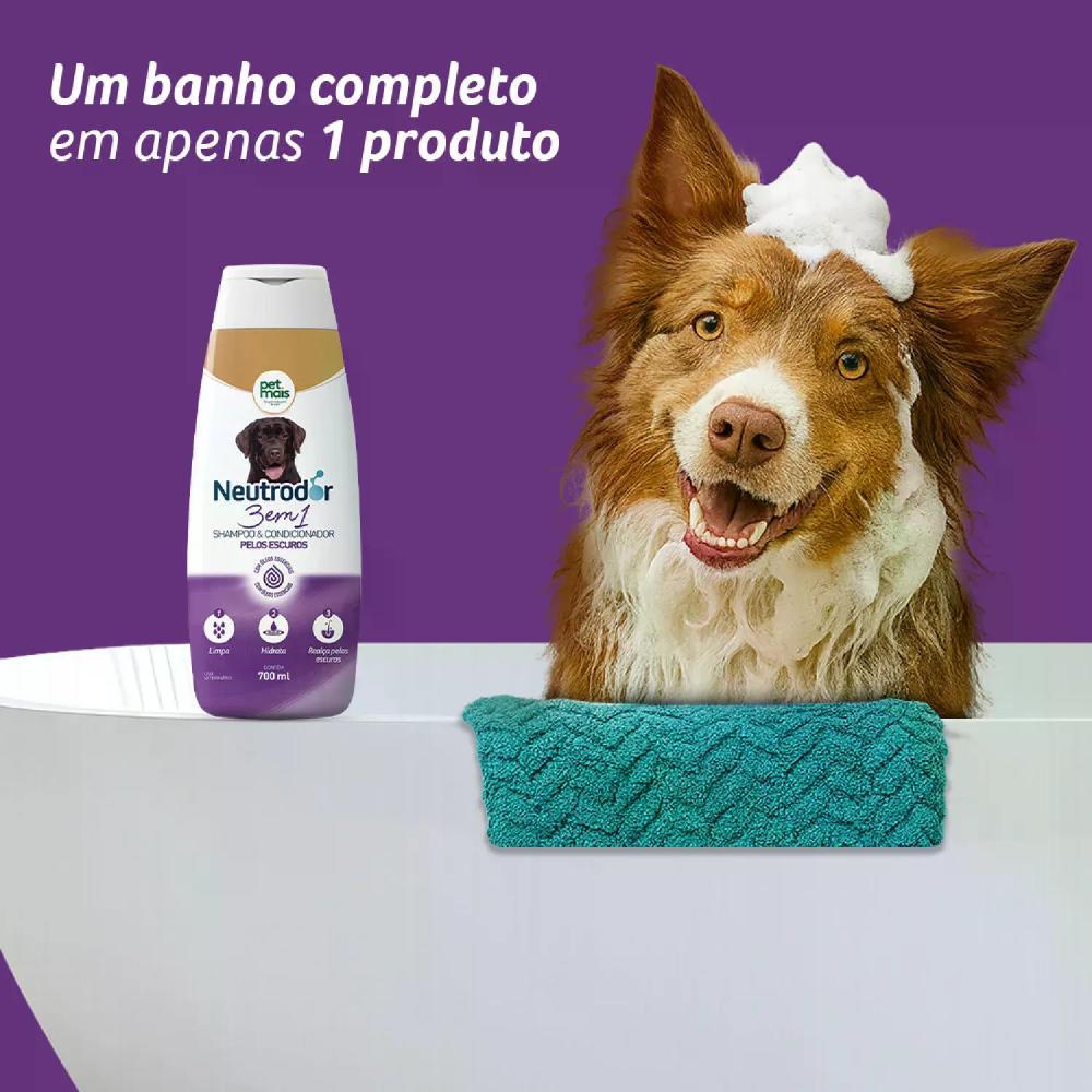 Shampoo e Condicionador 3 em 1 para Pelos Escuros Neutrodor Petmais - 4