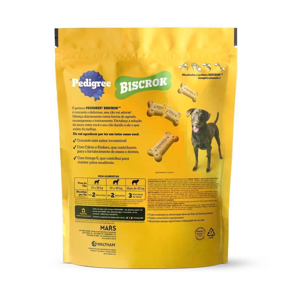 Biscoito Pedigree Biscrok para Cães Adultos Raças Grandes Leite - 3