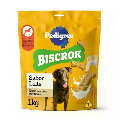 Biscoito Pedigree Biscrok para Cães Adultos Raças Grandes Leite
