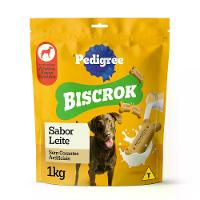 Biscoito Pedigree Biscrok para Cães Adultos Raças Grandes Leite - 1