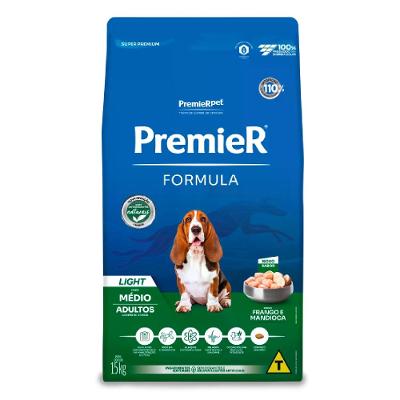 Ração Premier Formula Light Cães Adultos Raças Médias Frango