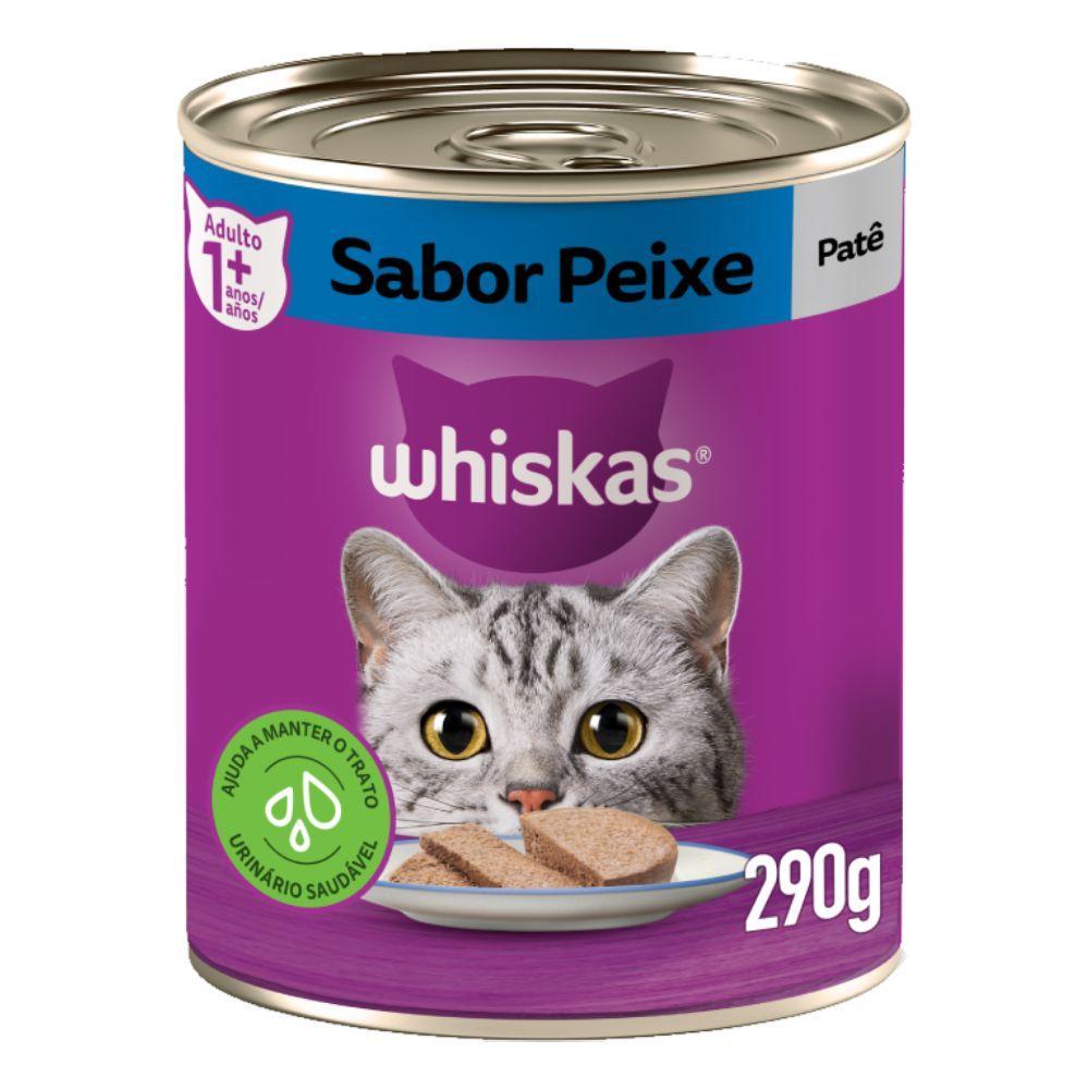 Ração Úmida Whiskas Lata Patê para Gatos Adultos Peixe - 1