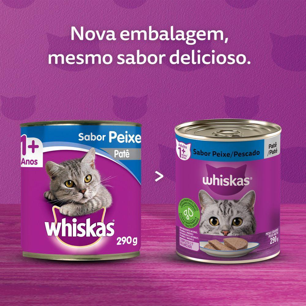 Ração Úmida Whiskas Lata Patê para Gatos Adultos Peixe - 2