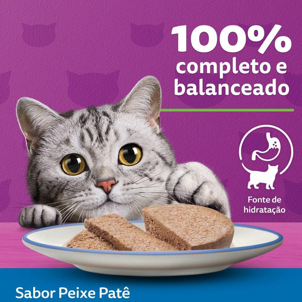 Ração Úmida Whiskas Lata Patê para Gatos Adultos Peixe - 6