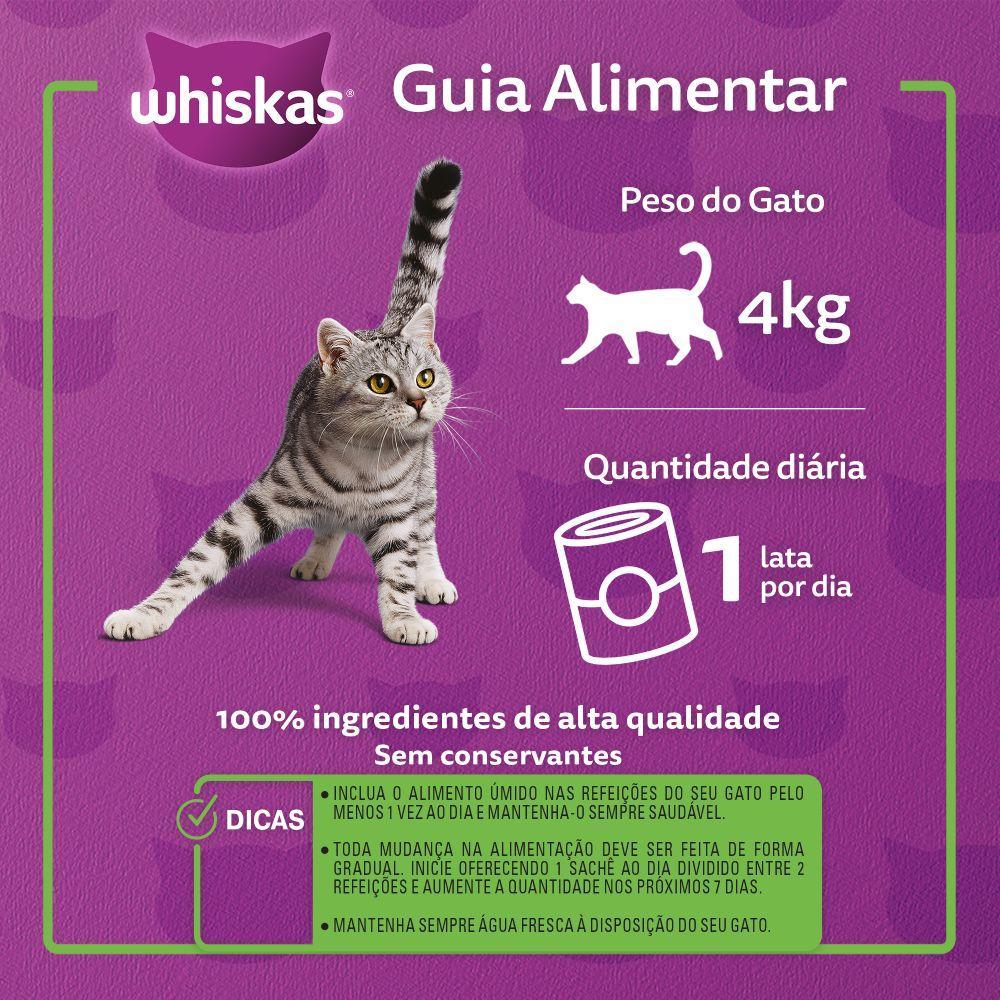 Ração Úmida Whiskas Lata Patê para Gatos Adultos Peixe - 7